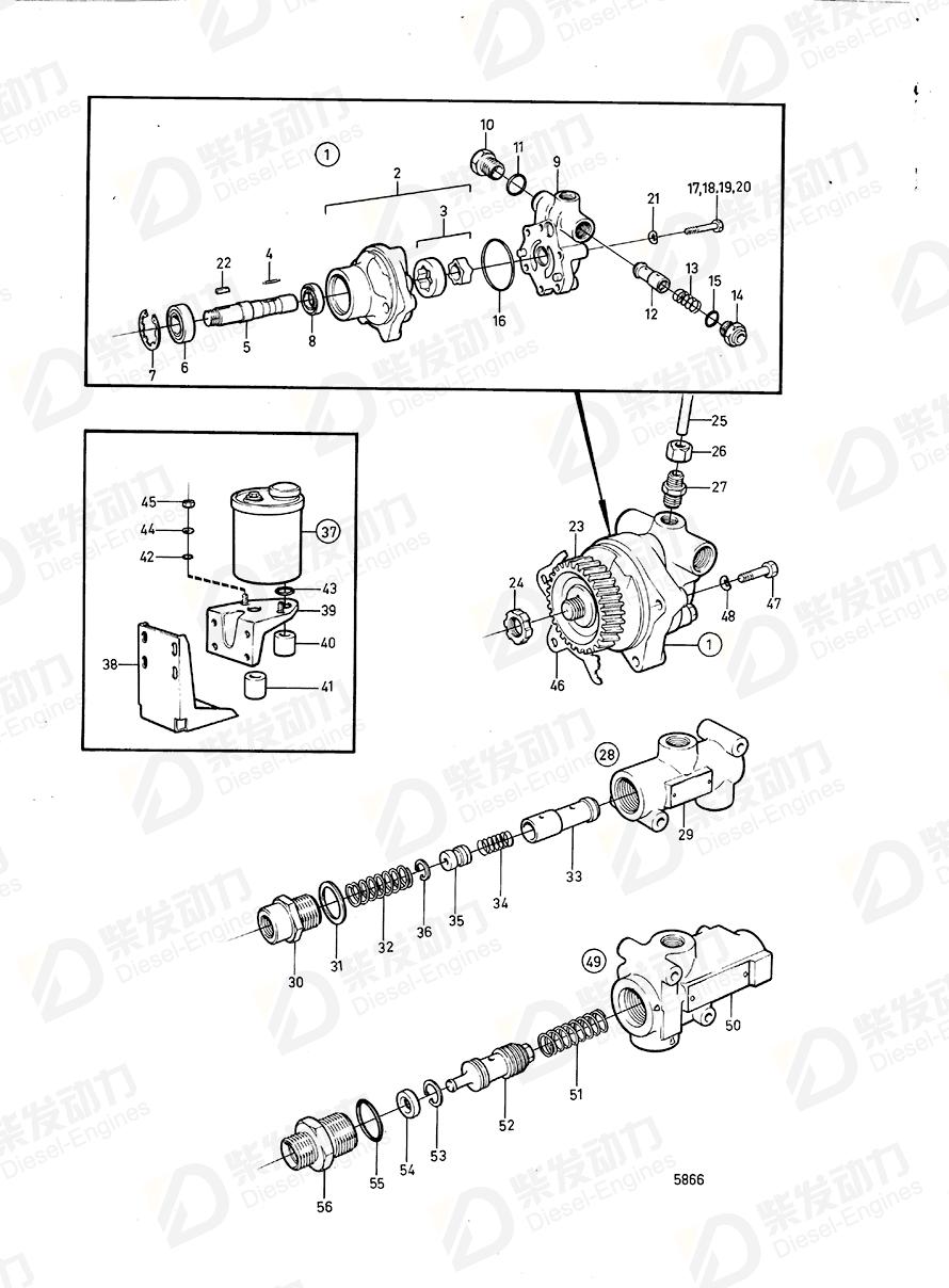 VOLVO Oil pump housing 6631726 Drawing